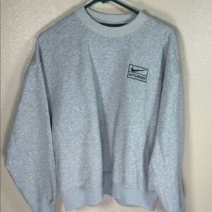 Stussy Men's Light Gray Crewneck Sweater